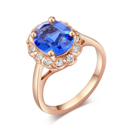 ŽIEDAS SU AUSTRIŠKO STIKLO KRISTALAIS „KARATAS“, (17) DYDIS, 18K PAAUKSAVIMAS