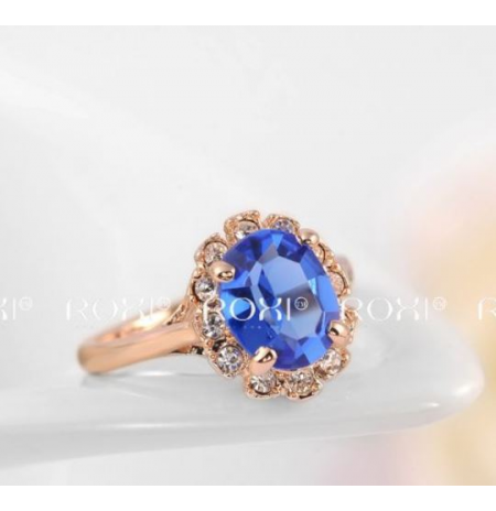 ŽIEDAS SU AUSTRIŠKO STIKLO KRISTALAIS „KARATAS“, (17) DYDIS, 18K PAAUKSAVIMAS