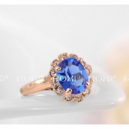 ŽIEDAS SU AUSTRIŠKO STIKLO KRISTALAIS „KARATAS“, (17) DYDIS, 18K PAAUKSAVIMAS